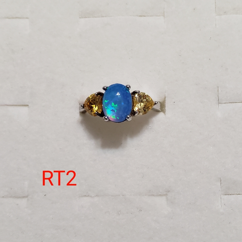 Fire Opal Rings - Size 6 - Picture 5 of 9
